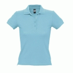 POLO PERSONNALISABLE FEMME EN COTON MAILLE PIQUÉE 210 BLEU ATOLL
