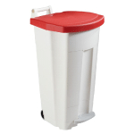 ROSSIGNOL POUBELLE MOBILE A PEDALE - 90 L - BOOGY - BLANC / ROUGE
