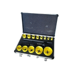 SET 19 PC BI-METAL HOLE CUTTERS FOR DRILLS 2 ATTACHMENTS 13 EXTENSION CUTTERS