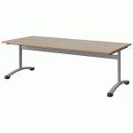 TABLE MALIBU 180X80 T3 DL STRA ALAISÉ ACACIA/GRIS 9006