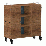 ARMOIRE BASSE SHIFT+ LANDSCAPE MÉLA. 9 CASES - 2 PORTES - NOYER - ANTHRACITE - MANUTAN COLLECTIVITÉS