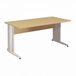 BUREAU DROIT ACTIVITY - L. 160 X P. 80 CM - PLATEAU POIRIER - PIEDS L 'BLANC'