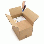 CAISSE CARTON BRUNE SIMPLE CANNELURE À HAUTEUR VARIABLE 40X30X20/30 CM