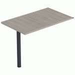 RETOUR ISIA 120 X 60 CM + 1 PIED MÉTAL BLANC/ANTHRACITE - MBA