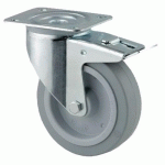 ROULETTE PIVOTANTE AVEC FREIN FORCE:250 KG H HT:155 MM - TENTE