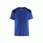 T-SHIRT DE TRAVAIL BICOLORE 100% COTON 3379 - BLEU ROI ET NOIR - S BLAKLADER