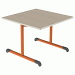 TABLE BANDANA 80X80 T3 DL STRAT POLY. ÉRABLE G. BEIGE/PAPAYE - MOBIDECOR