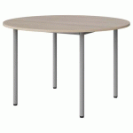 TABLE MALIBU Ø 120 T6 4P STRA ABS ACACIA/GRIS 9006 - MANUTAN EXPERT