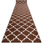 TAPIS DE COULOIR ANTIDÉRAPANT TRÈFLE MAROCAIN MARRON TRELLIS 100 CM 30351 BROWN 100X570 CM