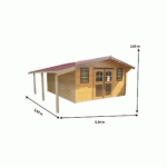 ABRI DE JARDIN BALMONT EN BOIS AVEC BÛCHER - 28 MM - 10,67 M2 HABRITA