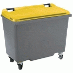 CONTAINER 770LCOUVERCLE JAUNE PRISES FRONTALE /LATERALE - SULO