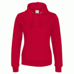 COTTOVER SWEATSHIRT À CAPUCHE FEMME - CERTIFIÉ GOTS ROUGE - TAILLE M