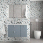 MEUBLE DE SALLE DE BAIN UNIIQ 900 BLUE FOG DROITE 1 PORTE ET 2 TIROIRS - SALGAR 83115