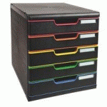 MODULE DE CLASSEMENT EXACOMPTA MODULO 5 TIROIRS - NOIR/MULTICOLORE