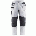 PANTALON DE TRAVAIL PEINTRE STRETCH BLANC/GRIS FONCÉ TAILLE 48C - BLAKLADER