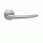 POIGNÉES DE PORTE SUR ROSACES RONDES SÉRIE ER19 JERSEY - INOX SATINÉ -BEC DE CANE KARCHER DESIGN