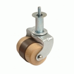 ROULETTE PIVOTANTE BOIS AVEC BANDE SOUPLE 70 MM - CHARGE 100 KG - M 8 - HAUTEUR 180 MM AVL