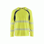 T-SHIRT HAUTE VISIBILITÉ À MANCHES LONGUES 3599 - JAUNE ET BLEU MARINE - L BLAKLADER