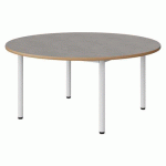 TABLE MALIBU Ø 120 T2 4P STRA ALAISÉ BÉTON F186/BLC 9016