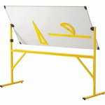 TABLEAU PIVOTANT HORIZONTALEMENT 1 X 2 M ÉMAILLÉ BLANC - MANUTAN COLLECTIVITÉS