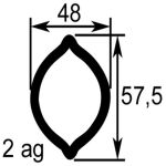 TUBE PROFIL (2AG) LG.2900 EXT.48X57,5X3,5