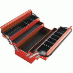 BOÎTE À OUTILS MÉTALLIQUE AVEC 5 CASES - 200X440X200 MM - ROUGE SAM OUTILLAGE