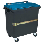 CONTENEUR 4 ROUES SULO AVEC PRISE VENTRALE 1000 L GRIS/ BLEU