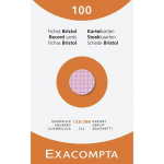 ÉTUI DE 100 FICHES QUADRILLÉES 125X200MM ASSORTIES - EXACOMPTA