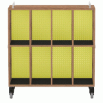 MEUBLE BAS SHIFT+ LANDSCAPE MÉLA POUR CARTABLES 8 CASES - NOYER - VERT CLAIR - MANUTAN COLLECTIVITÉS