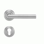 POIGNÉES DE PORTE SUR ROSACES RONDES SÉRIE ER 28 RHODOS - INOX SATINÉ - CLÉ I KARCHER DESIGN