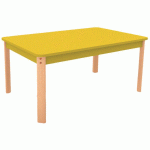 TABLE ERGO RECTANGULAIRE T5 - JAUNE/HÊTRE - MANUTAN COLLECTIVITÉS