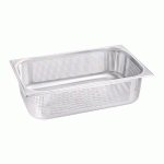 BAC GN BLANCO EN ACIER INOXYDABLE GN 1/3 AVEC PERFORATIONS DANS LE FOND ET LES PAROIS LATÉRALES - 100 MM, CAPACITÉ : 3,8 LITRES