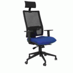 CHAISE DE BUREAU HORNA AVEC TÊTIÈRE - BLEU