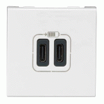 CHARGEUR 2 USB MOSAIC TYPE-C 3A 2 MODULES 230V BLANC - LEGRAND - 077590