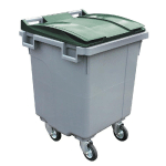 CONTENEUR 4 ROUES SULO  PRISE FRONTALE 400 L GRIS/ VERT