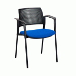 FAUTEUIL SIMONE DOSSIER POLYPROPYLENE - TISSU BLEU