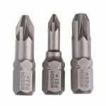 JEU DE 3 EMBOUTS DE VISSAGE PZ1-PZ2-PZ3 25MM - BOSCH - 2607001753
