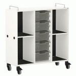 MEUBLE BAS SHIFT+ LANDSCAPE MÉLA POUR CARTABLES 4 CASES - BLANC - NOIR - MANUTAN COLLECTIVITÉS