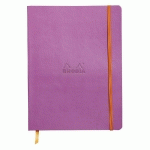 RHODIARAMA CARNET SOUPLE 19X25 CM 160 PAGES LIGNÉ PAPIER IVOIRE 90G FERMETURE ÉLASTIQUE - LILAS