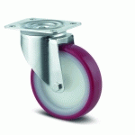 ROULETTE PIVOTANTE POLYURÉTHANE ROUGE - CHARGE STANDARD - Ø 200 MM - ALPHA TENTE