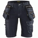SHORT X1900 ARTISAN DENIM STRETCH 2D FEMME/NOIR TAILLE 46 - BLAKLADER
