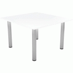 TAB. CONF. ELGA PIED TUBE 120X113 CM PLT STRATIFIÉ BLANC/ALU - MBA