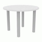TABLE DE RÉUNION 4 PIEDS Ø 100 CM BLANC/ALU - QUADRIFOGLIO