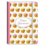 CLAIREFONTAINE CAHIERS CUPCAKES BROCHURE REMBORDÉE SOUPLE+ÉLASTIQUE DE FERMETURE A6 144PGES LIGNÉE