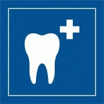PICTO SOINS DENTAIRES PVC BLANC/BLEU 250X250