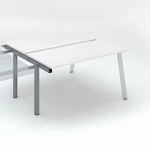 PÔLE DE 2 BUREAUX DROITS BLANC L 140 X P 60 CM, PIÉTEMENT MÉTAL ALUMINIUM - ARCH - ELÉMENT SUIVANT