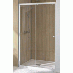 PORTE COULISSANTE SUPRA III C 100CM BLANC VERRE TRANSPARENT - KINEDO - PA1540BTN