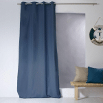 ENJOY HOME - RIDEAU À OEILLETS 135 X 240 CM LOLA 100% COTON COLORIS BLEU MARINE