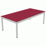 TABLE CARÉLIE 160X80 T2 - 4P STRAT POLYU. CERISE GRIS/9006 - MOBIDECOR