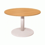 TABLE MODULAIRE RONDE - PIETEMENT TULIPE BLANC - PLATEAU HETRE
